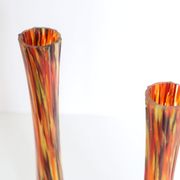 Duo of soliflores in mouth-blown glass