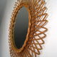 Vintage Sun Mirror in rattan 1960s - 44cm