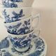 Ridgway "Windsor" English mocha cups blue