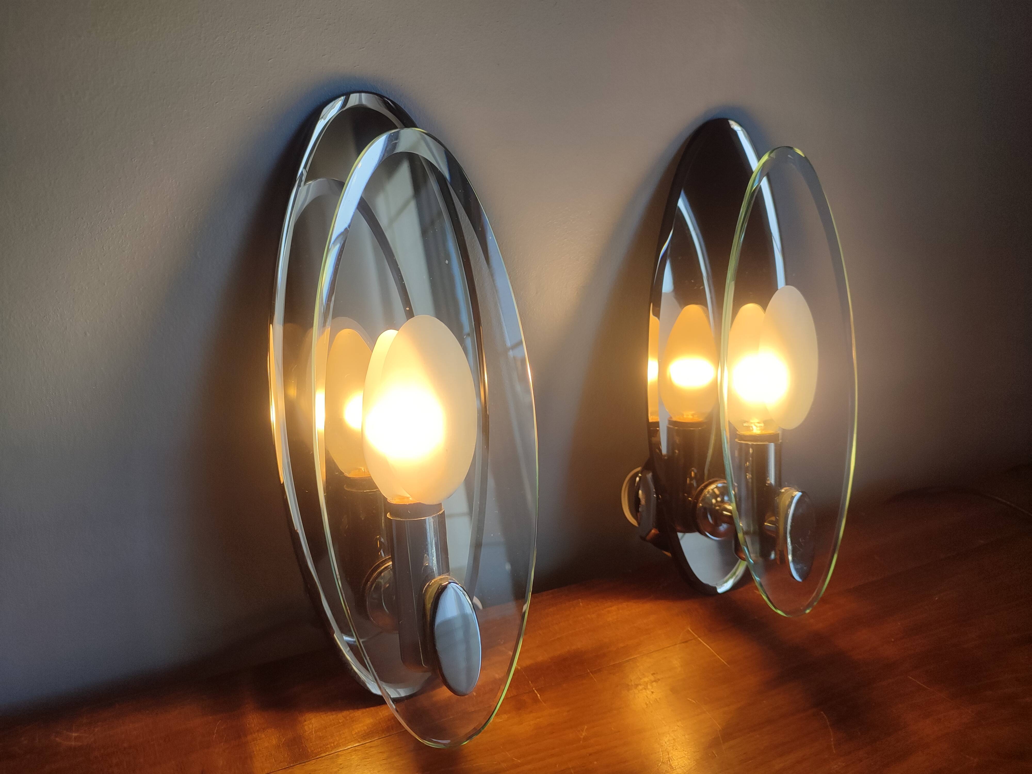 2 vintage Veca wall lights