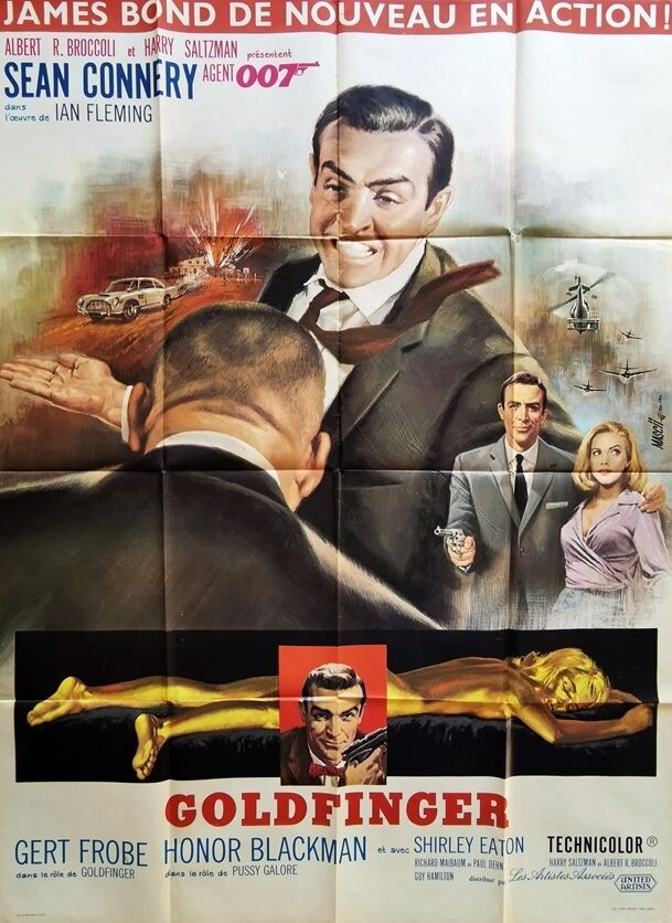 Original poster 1st print of 1965 Golfinger James Bond Sean Connery 120x160 cm