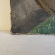 Portrait de femme, Huile sur toile, Th. Lantz