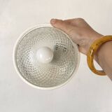 Round vintage glass and metal ceiling light