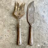 2 serving cutlery in silver metal