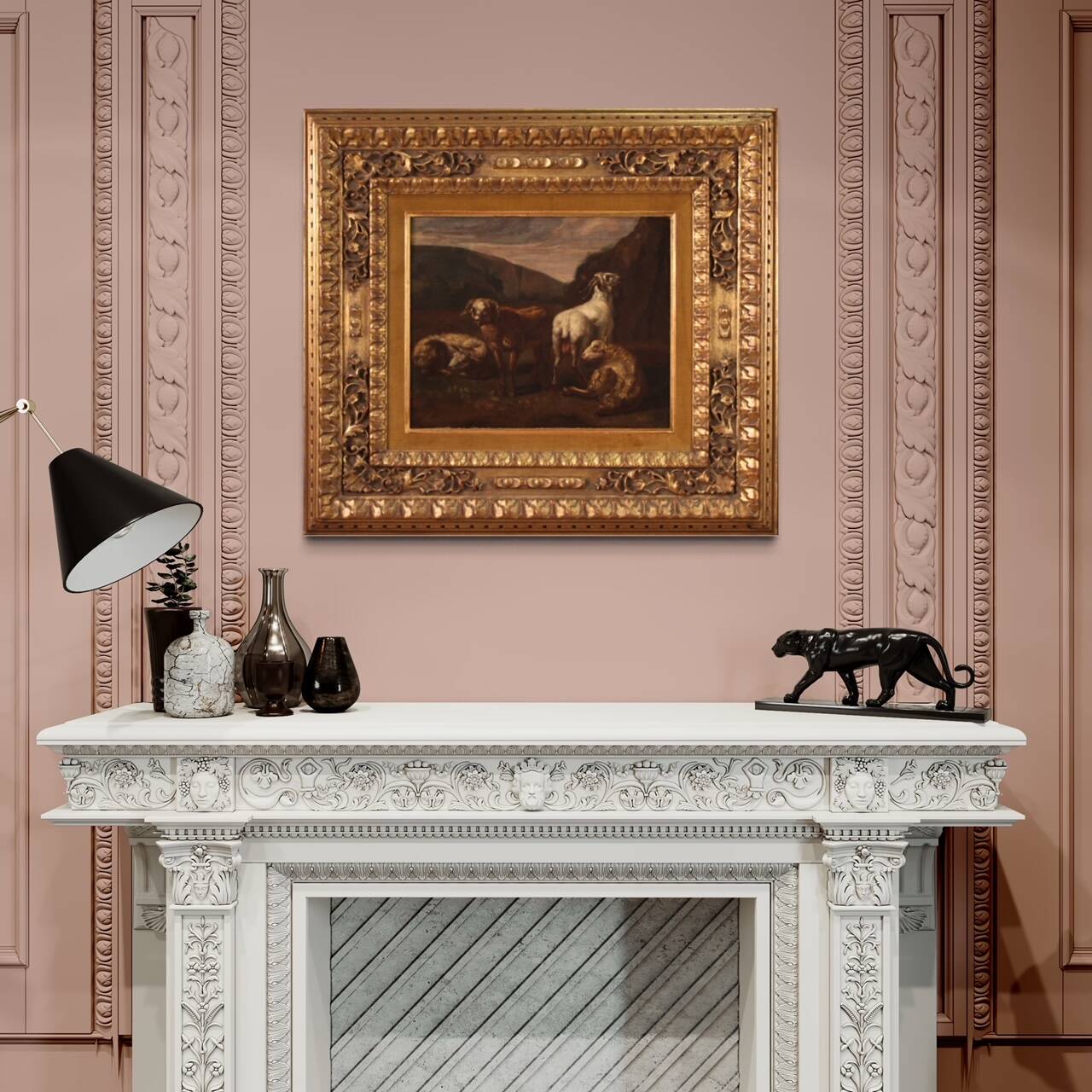 Pastoral landscape italian painting from the 18th century