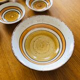 Salad bowl and 6 ceramic cups from Gien