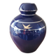 Midnight blue ceramic art deco vase