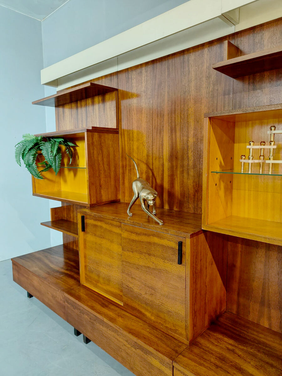Vintage italian design modular wall unit bookcase xl