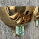 Pair of Hollywood Regency half-moon wall lamps in gilded metal and plexiglass