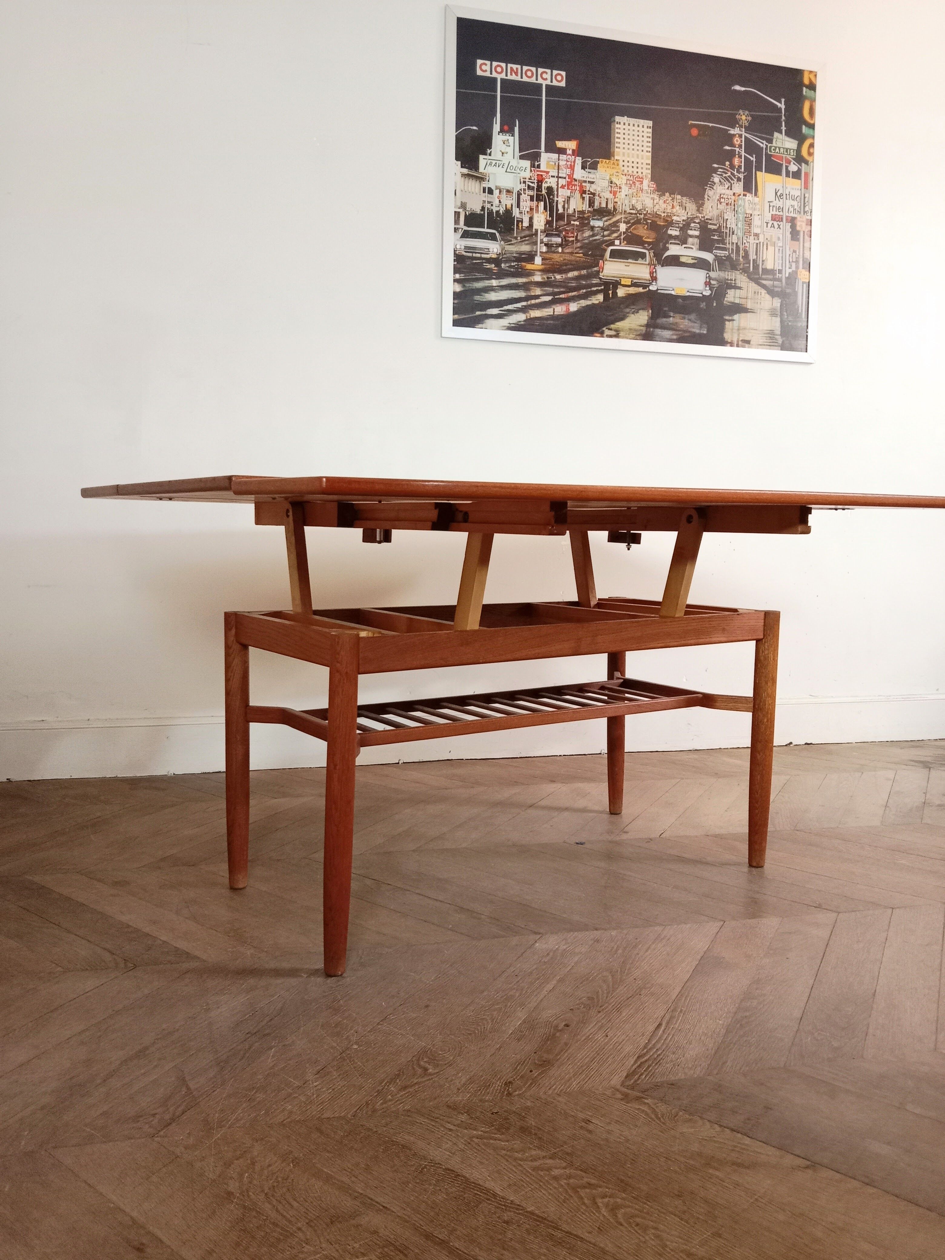 Coffee table with modular system by Folke Ohlsson