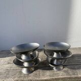 6 oval brushed stainless steel cups