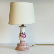 Ceramic Lamp Italy Roses and Gold