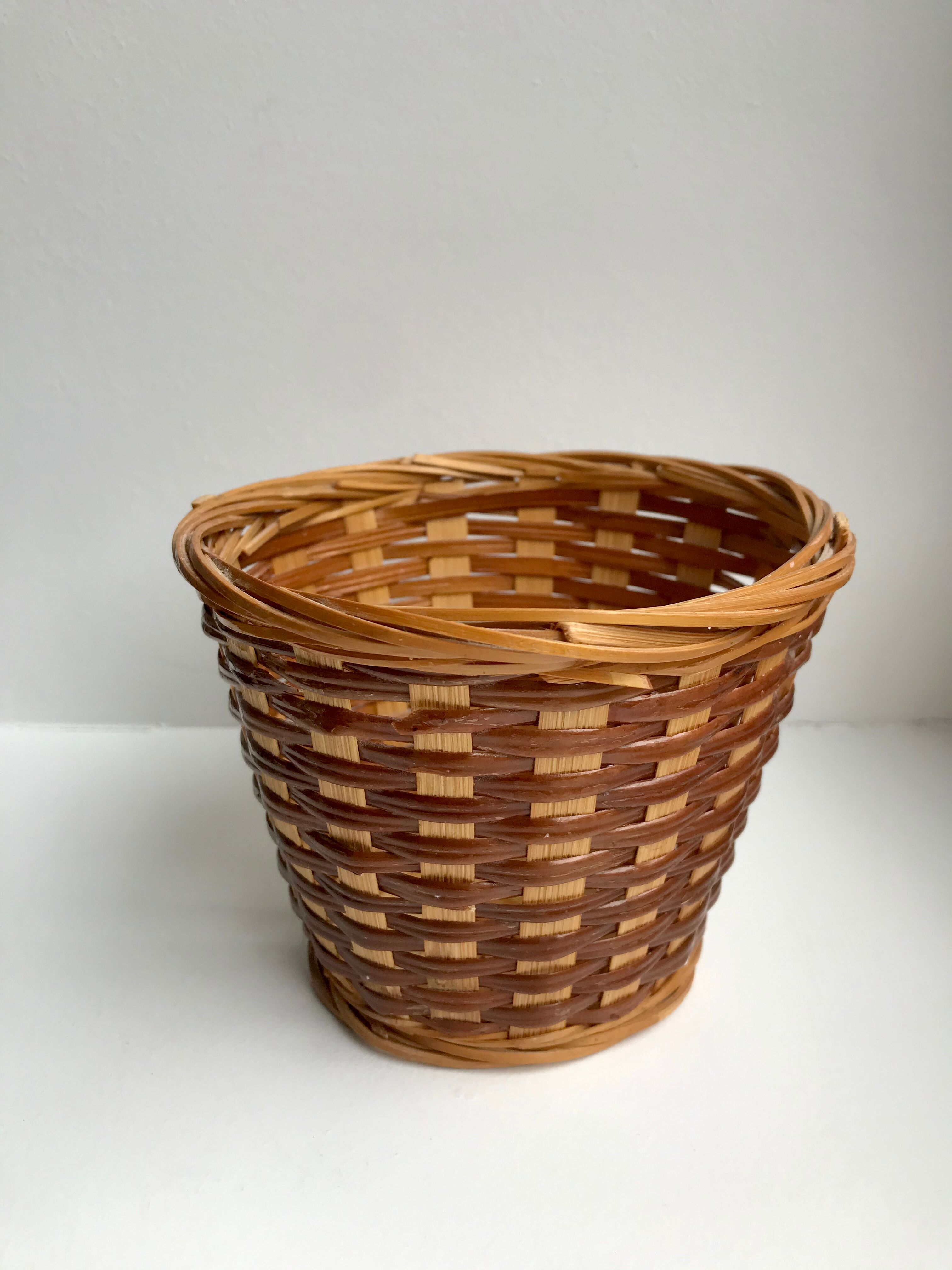 Rattan pot cover & wicker plants 70s