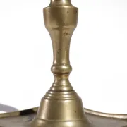 17th-century Spanish brass candlestick with square base