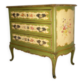 Commode italienne peinte à la main de style vénitien des années 1950