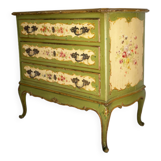Commode italienne peinte à la main de style vénitien des années 1950