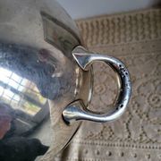 Silver-plated metal planter pot