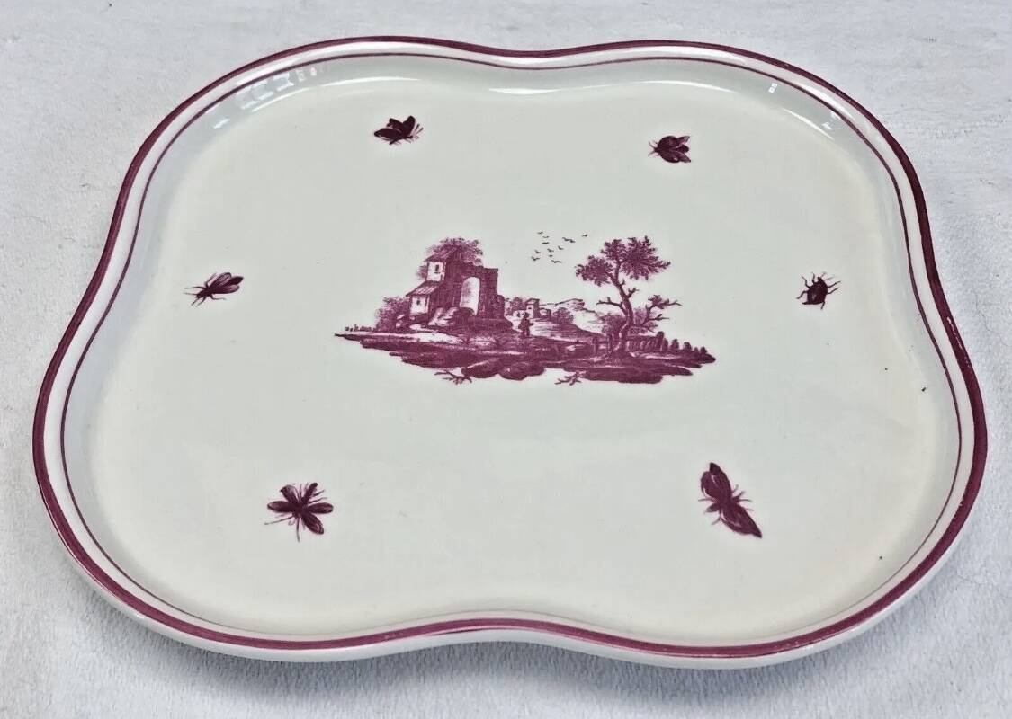 Plat Plateau Octogonal En Verre Rose – 37 Cm, Déco Vintage, Occasion