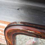 Ancien Miroir Louis Philippe avec Cadre en Faux Macassar