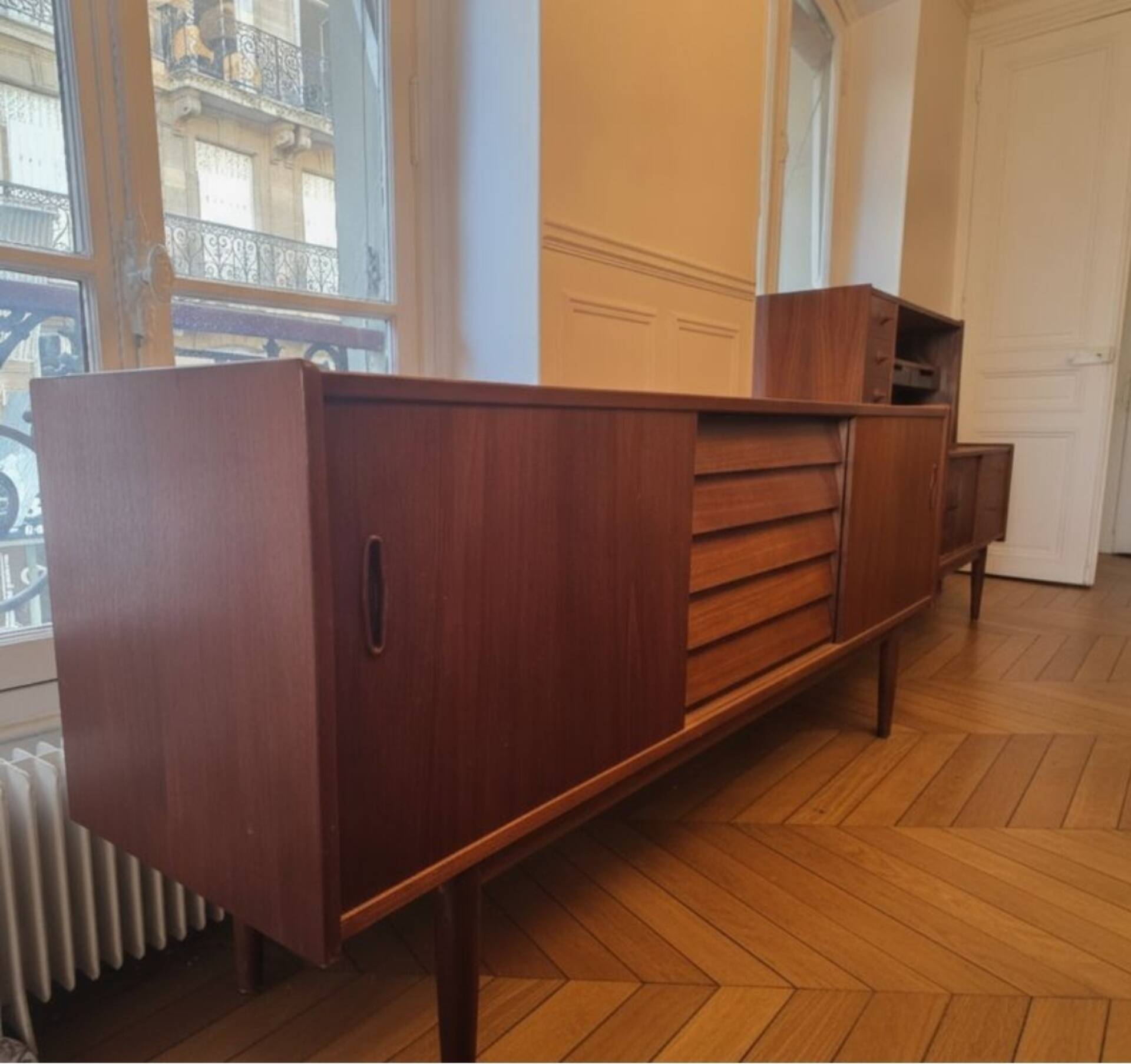 Rare - Large Swedish sideboard in teak - "Trio" model by Nils Jonsson