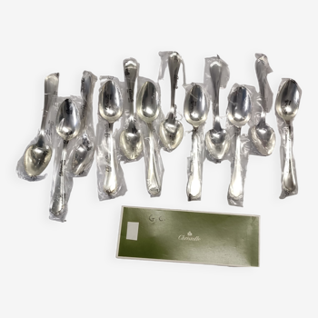 12 cuillers de table en métal argenté de Christofle modèle "Spatours"