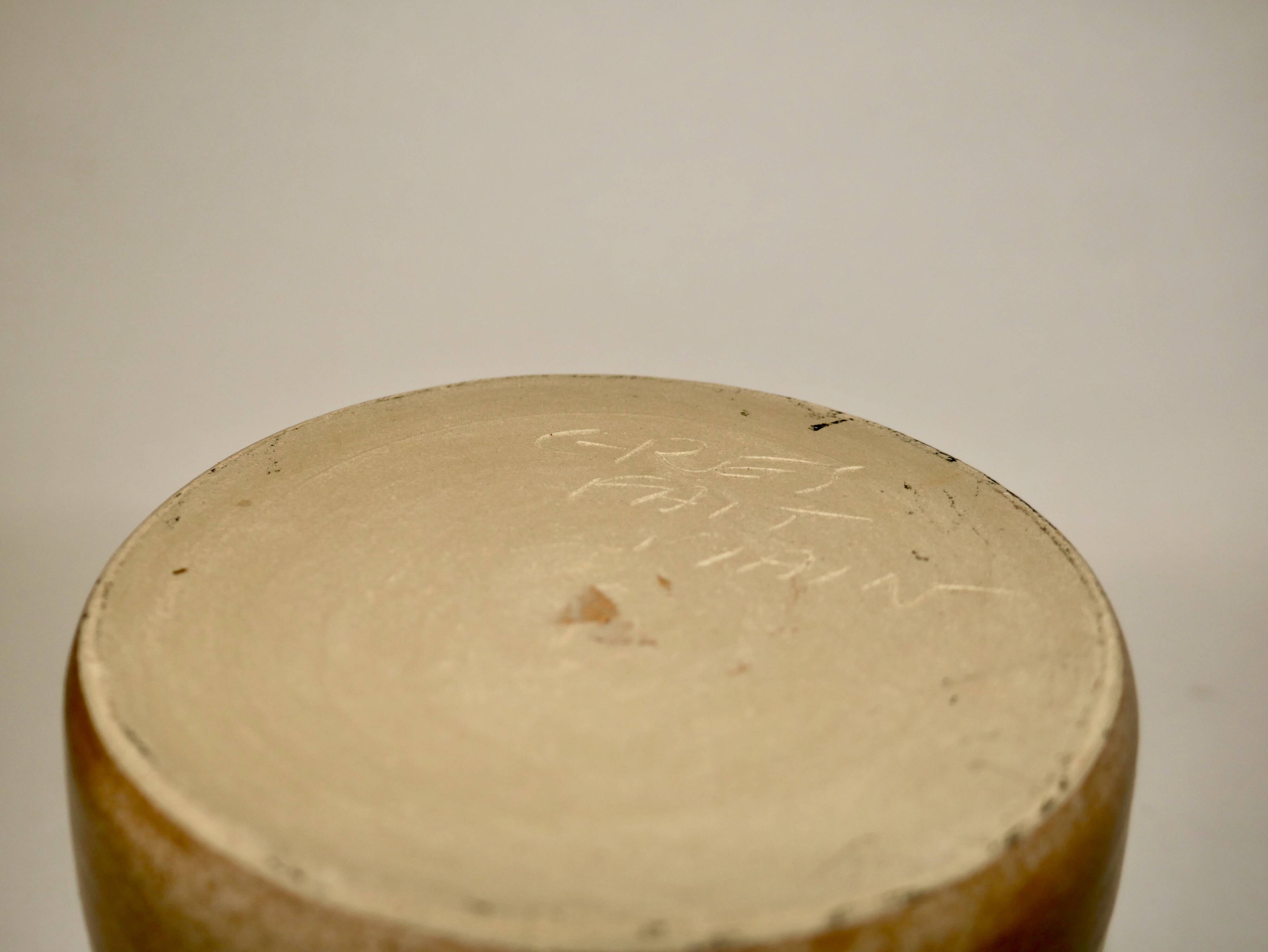 Handmade sandstone soliflore flower vase from the 70s