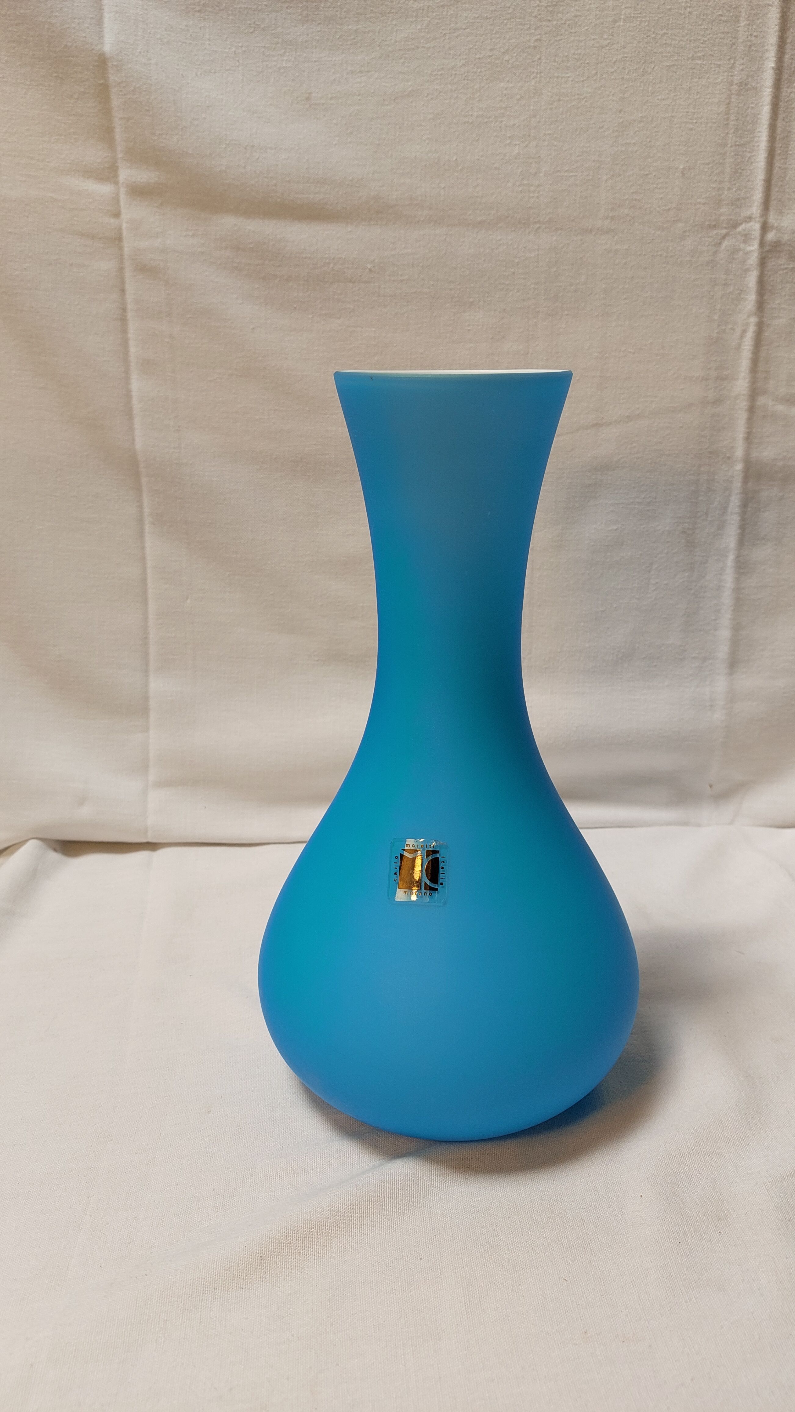 Murano Vase by Carlo Moretti - Florence Opaline sky blue - 70s