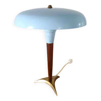 Mid century blue tripod desk or table lamp by Massive