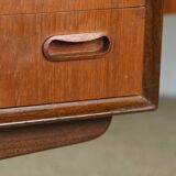 Large Danish teak desk, double sided, by Svend Aage Madsen for H. P Hansen 1960.