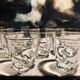 Vintage water or wine glasses with gold rims