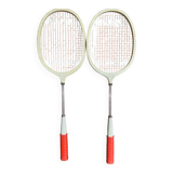 Vintage 70s GEGE Plastic + Metal Badminton Racket Pair