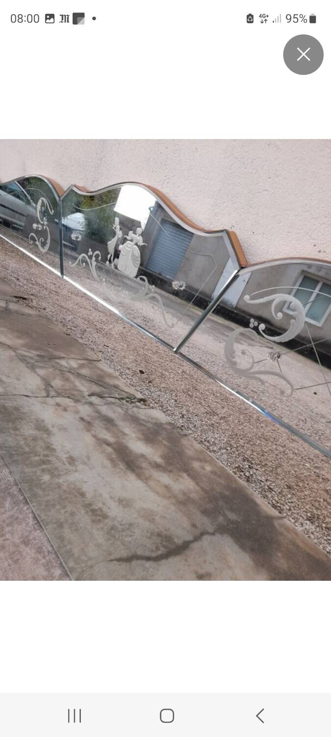 Beveled Venetian brasserie mirror - 1950s