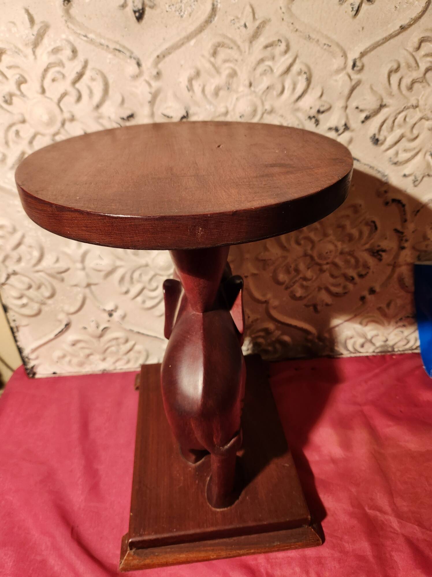 Elephant side table, Art Deco wooden accent table.