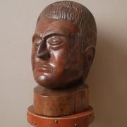 Kanak head wooden sculpture New Caledonia handmade object tribal ethnic marotte face
