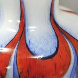 Red, White and Blue Murano Glass Vase by Carlo Moretti, Italy