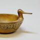 Scandinavian Duck Shaped Carved Wooden Bowl Folk Art