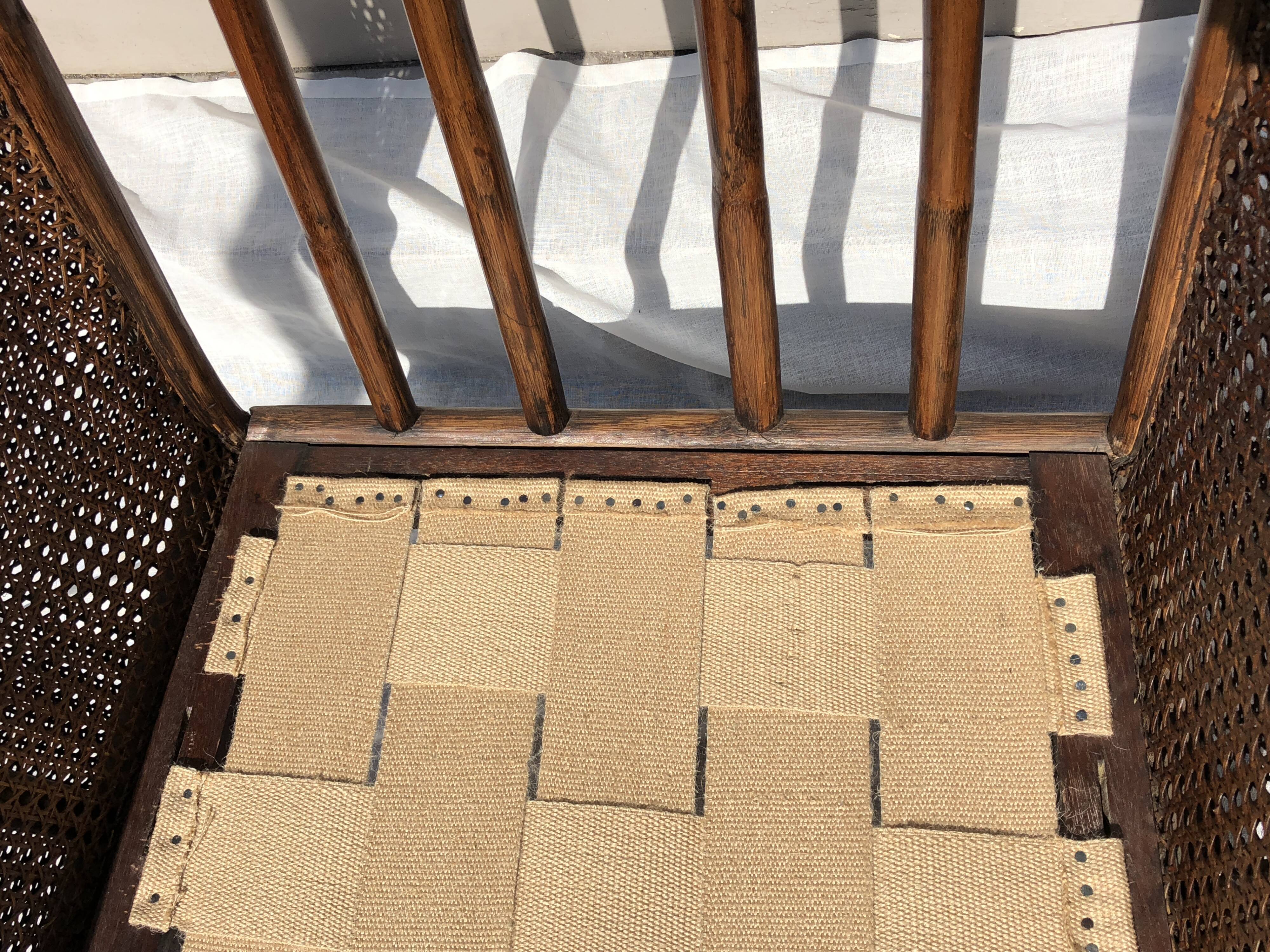 Rattan armchair and cane kok