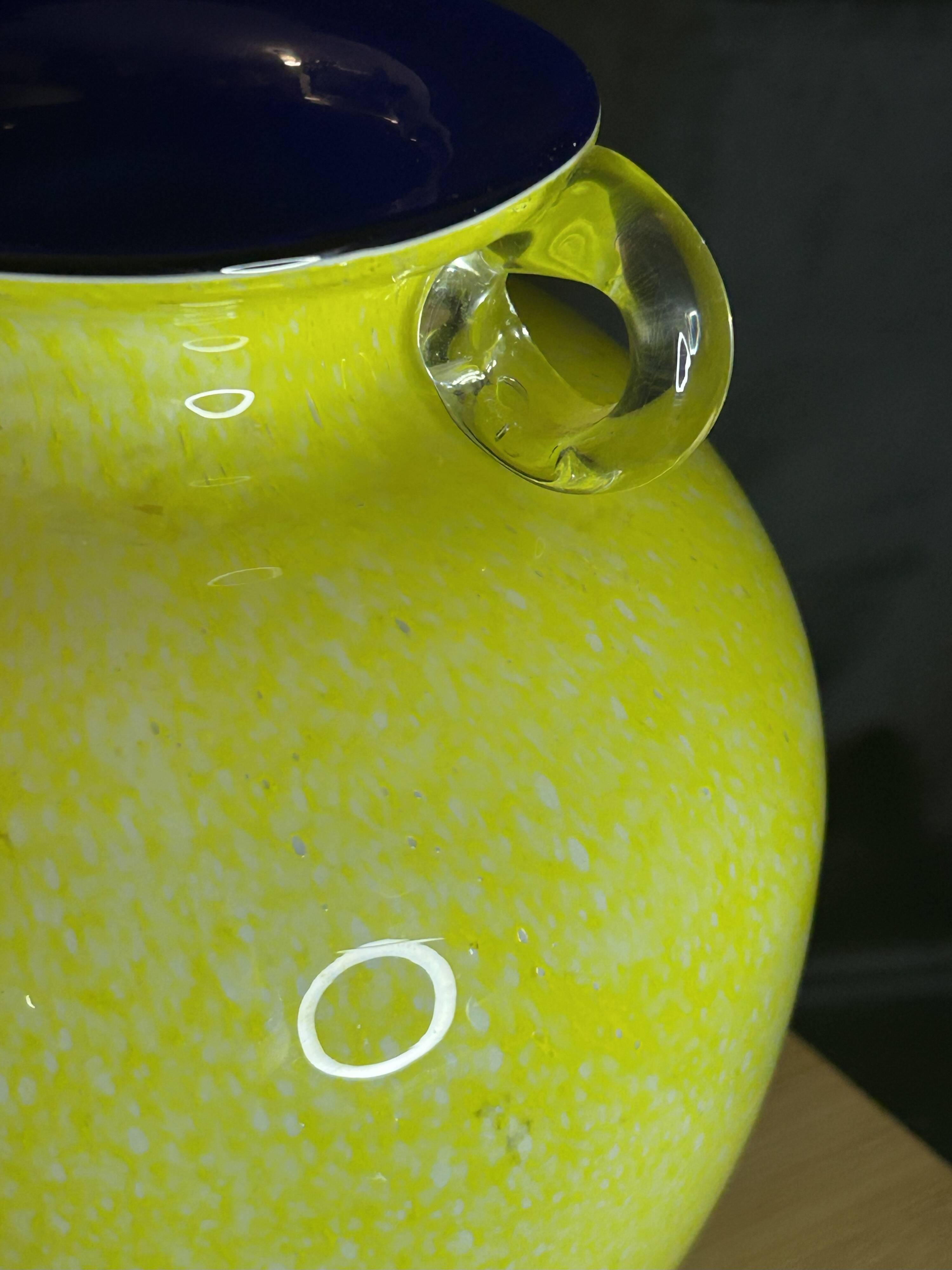 Murano Glass - Moretti Workshop - Large designer glass vase with inclusions