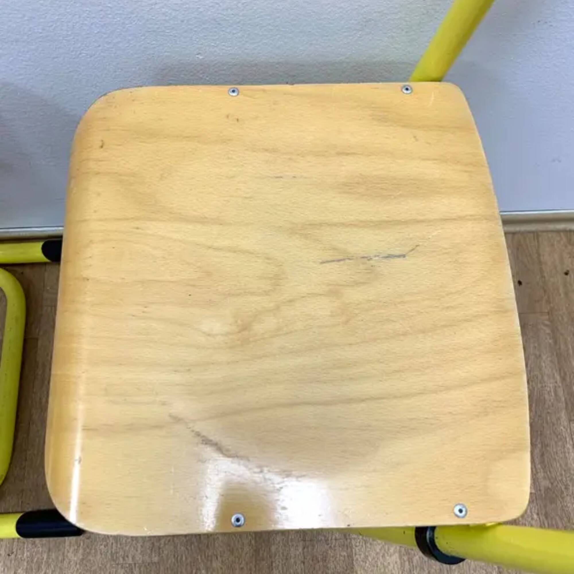 Retro chairs, metal & veneer, 1980s (set of 2)