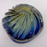 Blue Brown Sommerso Murano Glass Bowl or Ashtray by Flavio Poli, Italy, 1960s