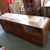 Table à manger réglable en noyer, années 1930, Tchécoslovaquie
