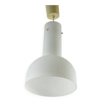 Large opaline glass pendant lamp, Limburg Lighting, 1970s