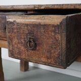 Table d'Appoint / Console Antique de Ferme Rustique Espagnole en Châtaignier, 18ème Siècle