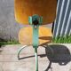 Former Anatomic metal workshop chair - seated - vintage adjustable wood file