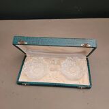 Pair of crystal salt cellars with spoons