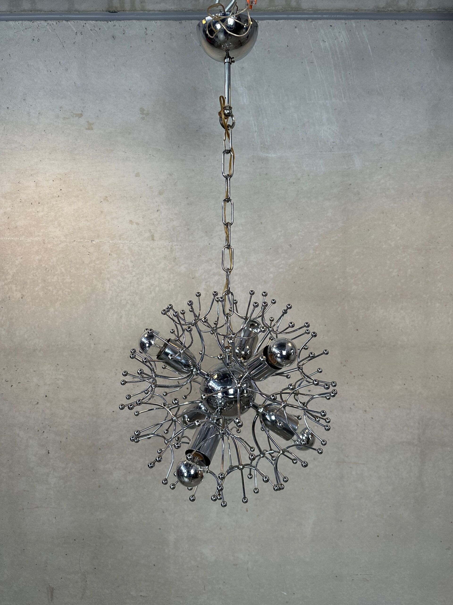 2x vintage Sputnik 'Dandelion' pendant lamp
