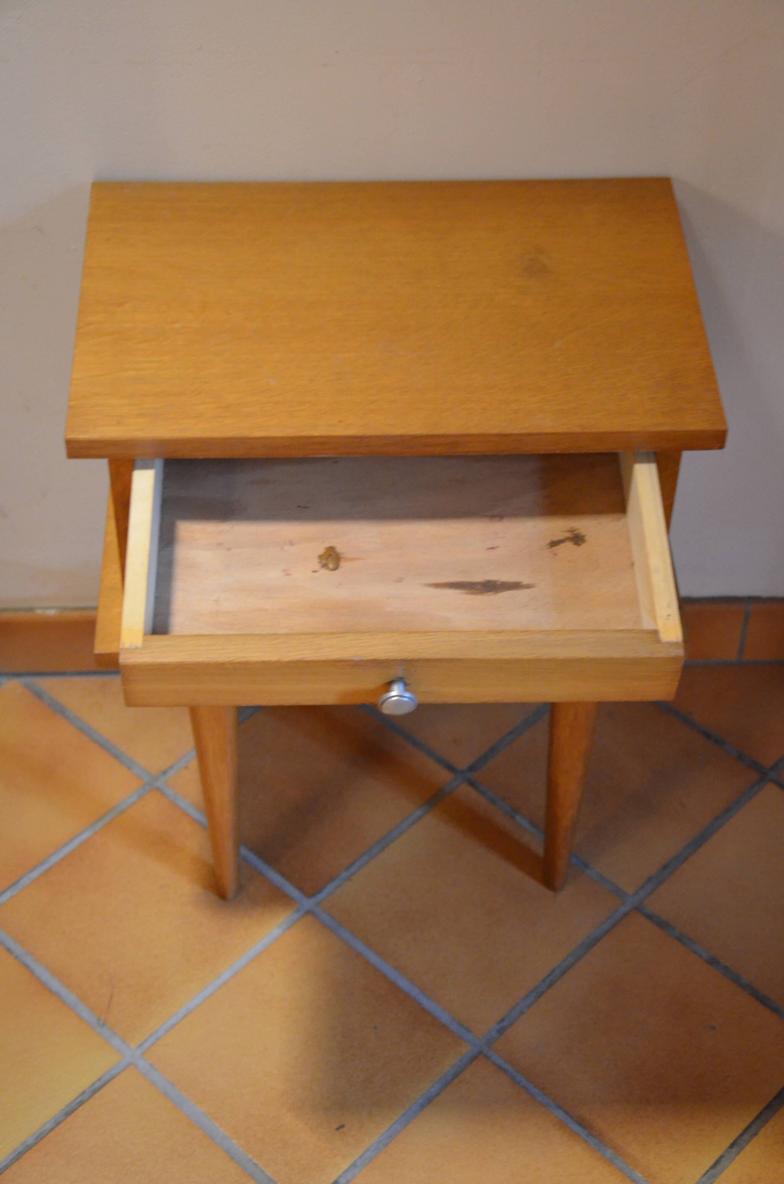 1960s oak bedside table
