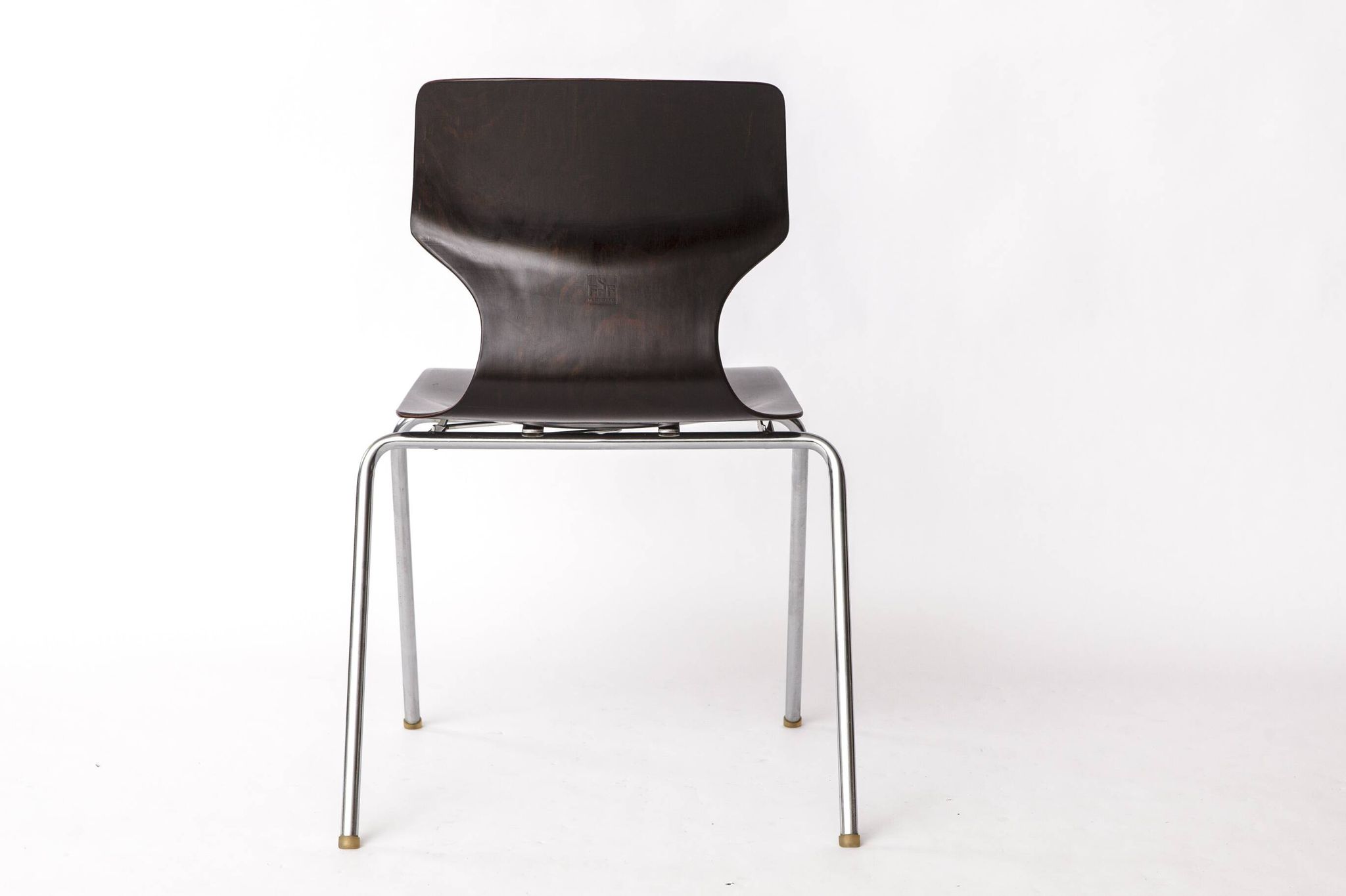 6 Flötotto Pagwood Chairs – German Design Classic, 1970s, Chrome & Plywood