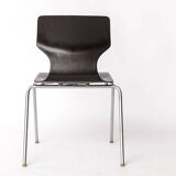 6 Flötotto Pagwood Chairs – German Design Classic, 1970s, Chrome & Plywood
