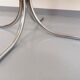Vintage oval dining table in smoked glass and chrome metal